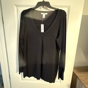 White House Black Market Black V-Neck Sweater